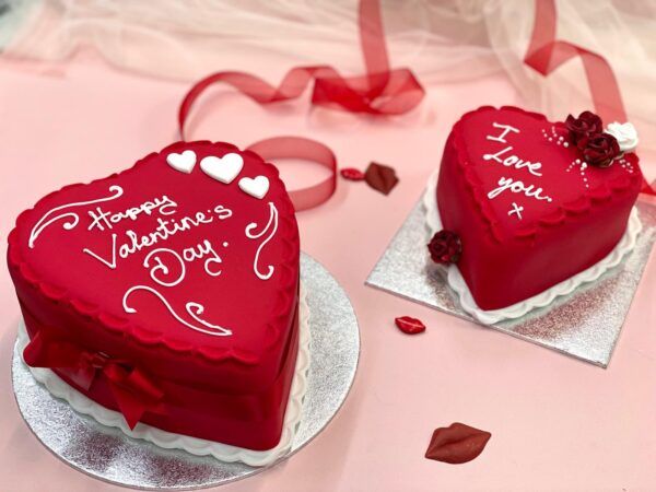 Heart Shaped Fondant Iced Cake