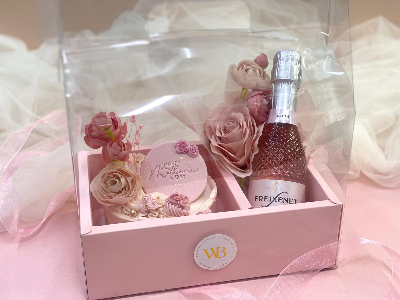 Mothers Day Mini Cake and Floral Bouquet Box - Image 3