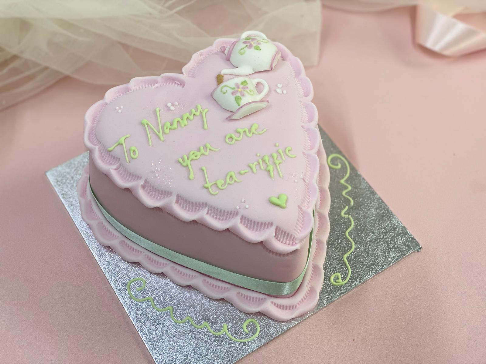 You are Tea-riffic Fondant Iced Heart Cake