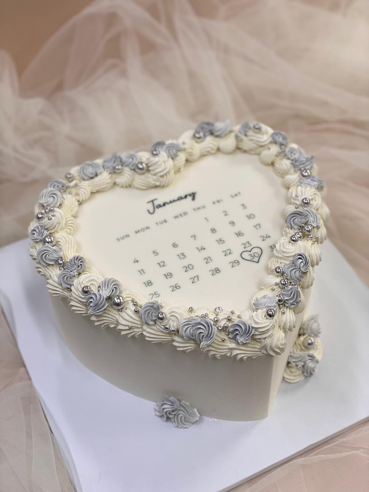 Calender Heart Buttercream Cake