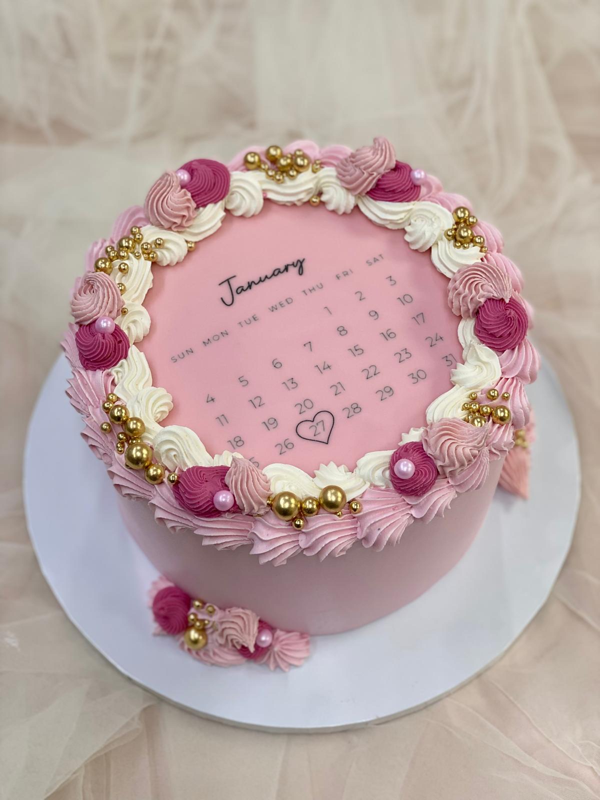 Calender Heart Buttercream Cake - Image 3